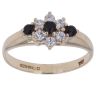 9ct Yellow Gold Sapphire and Cubic Zirconia Cluster Ring