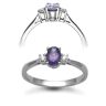 18ct White Gold D 0.08ct Amethyst 0.40ct 3 Stone Ring