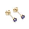 9ct Yellow Gold Tanzanite Cubic Zirconia Stud Earrings 3mm