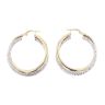 14ct Yellow and White Gold Twisted Hoop Earrings