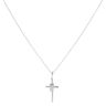 9ct White Gold 0.05ct Diamond Cross Pendant and Chain 18"