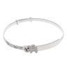 Silver Cubic Zirconia Elephants ID Bangle