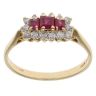 18ct Yellow Gold 0.24ct Brilliant Cut Diamond and Ruby Cluster Ring