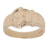 9ct Yellow Gold Patterned Buckle Ring