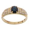 18ct Yellow Gold 0.25ct Brilliant Cut Diamond and Sapphire Ring