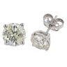 18ct White Gold 3.05ct Diamond Solitaire Stud Earrings