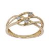 9ct Yellow Gold 0.05ct Brilliant Cut Diamond Fancy Trilogy Ring