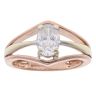 14ct Yellow And Rose Gold Cubic Zirconia Single Stone Ring