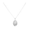 Sterling Silver Oval Floral Locket and Chain 22" by Icesia