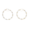 14ct Yellow And White Gold Greek Key Hoop Earrings