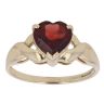 9ct Yellow Gold Heart Garnet Single Stone Ring