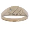 9ct Yellow Gold 0.02ct Diamond Signet Ring