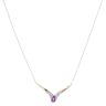 9ct Yellow Gold 0.05ct Diamond and Amethyst Pendant and Chain 16"