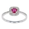 9ct White Gold Diamond and Ruby Ring by Anya Belle