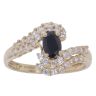14ct Yellow Gold Cubic Zirconia and Sapphire Solitaire Ring