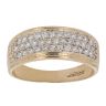 9ct Yellow Gold Cubic Zirconia Three Row Ring