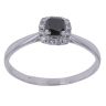 18ct White Gold 0.55ct Diamond and Black Gemstone Cluster Ring