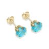 9ct Yellow Gold Aqua Cubic Zirconia Stud Earrings 6mm