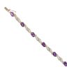 9ct Yellow Gold 0.05ct Diamond And Amethyst Bracelet 7"