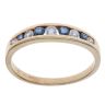 9ct Yellow Gold Cubic Zirconia and Sapphire Half Eternity Ring
