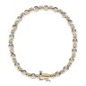 14ct Yellow and White Gold 1.00ct Brilliant Cut Diamond Fancy Bracelet 7.5"