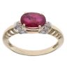 9ct Yellow Gold 0.10ct Diamond and Ruby Single Stone Ring