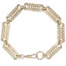 9ct Yellow Gold Stars and Bars Bracelet 7.5"