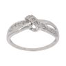 9ct White Gold 0.10ct Brilliant Cut Diamond Crossover Ring