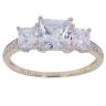 9ct Yellow Gold Cubic Zirconia Three Stone Ring
