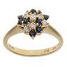 18ct Yellow Gold 0.20ct Diamond And Sapphire Cluster Ring