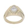 9ct Yellow and White Gold Cubic Zirconia Patterned Signet Ring