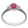 9ct White Gold 0.06ct Diamond and Ruby Ring