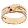 9ct Yellow Gold Garnet Snake Ring