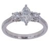 Platinum 1.00ct Marquise and Brilliant Cut Diamond Trilogy Ring