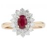 9ct Yellow Gold 0.52cts Diamond And Ruby Ring