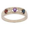 9ct Yellow Gold Multi Gemstone Three Stone Ring