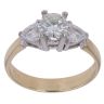 14ct Yellow Gold 1.25ct Brilliant and Trillion Cut Diamond Trilogy Ring
