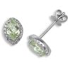 18ct White Gold Diamond 0.15ct Peridot-0.68ct Studs