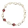 14ct Yellow Gold Enamel Ladybird Bracelet 6"