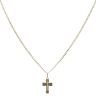 14ct Yellow Gold Patterned Cross Pendant and Chain 20"