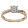 9ct Yellow and White Gold 0.20ct Brilliant Cut Diamond Cluster Ring