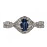 9ct White Gold 0.31ct Diamond And Sapphire Ring