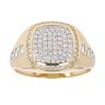 14ct Yellow And White Gold Cubic Zirconia Greek Key Signet Ring
