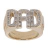 9ct Yellow and White Gold Cubic Zirconia Patterned Dad Ring
