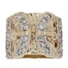 9ct Yellow Gold Cubic Zirconia Double Buckle Ring