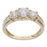 14ct Yellow Gold Cubic Zirconia Three Stone Ring