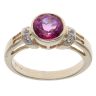 9ct Yellow Gold Pink Tourmaline and Cubic Zirconia Fancy Ring