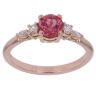 14ct Rose Gold 0.15ct Diamond and Pink Sapphire Ring