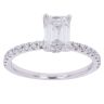 18ct White Gold 1.40ct Emerald and Brilliant Cut Lab Grown Diamond Solitaire Ring