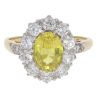 18ct Yellow Gold 1.00ct Diamond And Yellow Sapphire Cluster Ring
